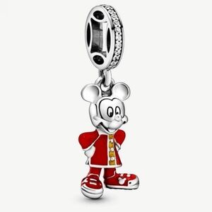 New Pandora × Disney Mickey Mouse Chinese New Year silver Dangle Charm